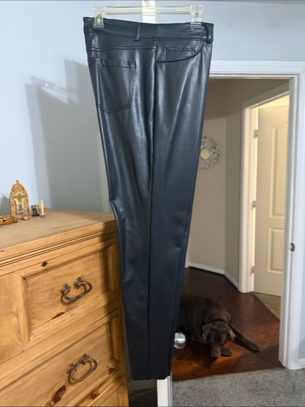 INC International Concepts Black Faux Leather Dress Pants for Men